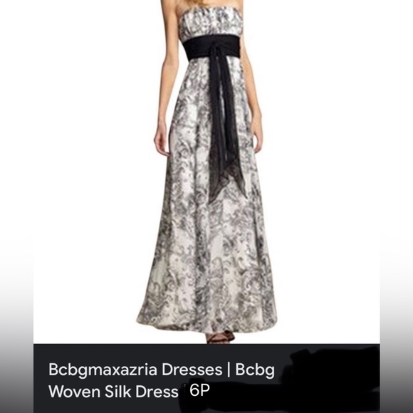 BCBG Max Azaria ..Black & off-white Silk Maxi dress . Size 6P . SO BEAUTIFUL ♥️ - Picture 5 of 16